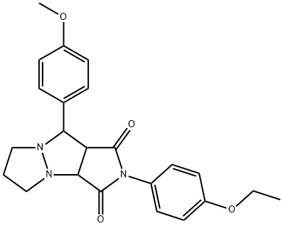 2-(4-ethoxyphenyl)-9-(4-methoxyphenyl)tetrahydro-5H-pyrazolo[1,2-a]pyrrolo[3,4-c]pyrazole-1,3(2H,3aH)-dione Struktur