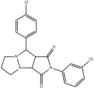 2-(3-chlorophenyl)-9-(4-chlorophenyl)tetrahydro-5H-pyrazolo[1,2-a]pyrrolo[3,4-c]pyrazole-1,3(2H,3aH)-dione Struktur