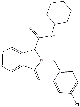 2-(4-chlorobenzyl)-N-cyclohexyl-3-oxo-1-isoindolinecarboxamide Struktur