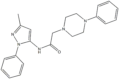 N-(3-methyl-1-phenyl-1H-pyrazol-5-yl)-2-(4-phenyl-1-piperazinyl)acetamide Struktur