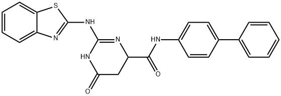 2-(1,3-benzothiazol-2-ylamino)-N-[1,1'-biphenyl]-4-yl-6-oxo-1,4,5,6-tetrahydro-4-pyrimidinecarboxamide Struktur