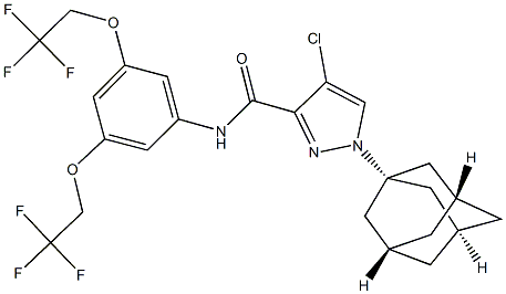 1-(1-adamantyl)-N-[3,5-bis(2,2,2-trifluoroethoxy)phenyl]-4-chloro-1H-pyrazole-3-carboxamide Struktur