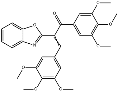 2-(1,3-benzoxazol-2-yl)-1,3-bis(3,4,5-trimethoxyphenyl)-2-propen-1-one Struktur