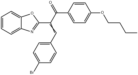 2-(1,3-benzoxazol-2-yl)-3-(4-bromophenyl)-1-(4-butoxyphenyl)-2-propen-1-one Struktur