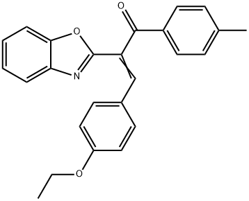 2-(1,3-benzoxazol-2-yl)-3-(4-ethoxyphenyl)-1-(4-methylphenyl)-2-propen-1-one Struktur