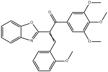 2-(1,3-benzoxazol-2-yl)-3-(2-methoxyphenyl)-1-(3,4,5-trimethoxyphenyl)-2-propen-1-one Struktur