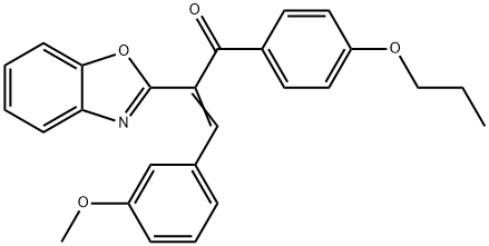 2-(1,3-benzoxazol-2-yl)-3-(3-methoxyphenyl)-1-(4-propoxyphenyl)-2-propen-1-one Struktur