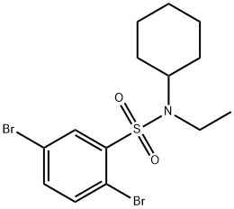 2,5-dibromo-N-cyclohexyl-N-ethylbenzenesulfonamide Struktur