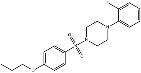 1-(2-fluorophenyl)-4-[(4-propoxyphenyl)sulfonyl]piperazine Struktur