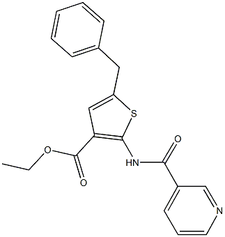 ethyl 5-benzyl-2-[(3-pyridinylcarbonyl)amino]-3-thiophenecarboxylate Struktur