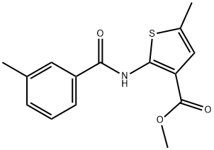 methyl 5-methyl-2-[(3-methylbenzoyl)amino]thiophene-3-carboxylate Struktur