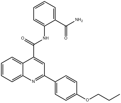 N-[2-(aminocarbonyl)phenyl]-2-(4-propoxyphenyl)-4-quinolinecarboxamide Struktur