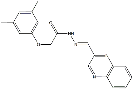 2-(3,5-dimethylphenoxy)-N'-(2-quinoxalinylmethylene)acetohydrazide Struktur