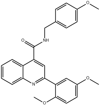 2-(2,5-dimethoxyphenyl)-N-(4-methoxybenzyl)-4-quinolinecarboxamide Struktur