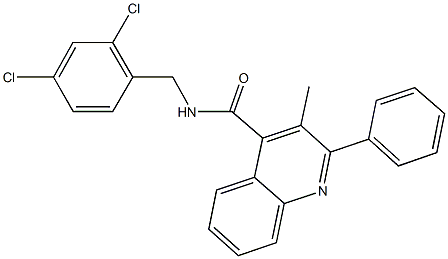 N-(2,4-dichlorobenzyl)-3-methyl-2-phenyl-4-quinolinecarboxamide Struktur