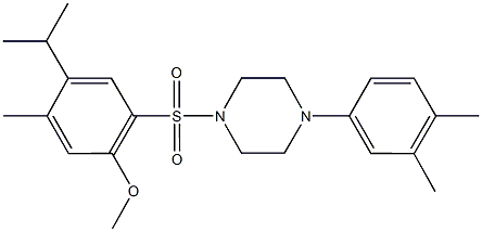 2-{[4-(3,4-dimethylphenyl)piperazin-1-yl]sulfonyl}-4-isopropyl-5-methylphenyl methyl ether Struktur