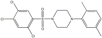 1-(2,5-dimethylphenyl)-4-[(2,4,5-trichlorophenyl)sulfonyl]piperazine Struktur