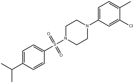 1-(3-chloro-4-methylphenyl)-4-[(4-isopropylphenyl)sulfonyl]piperazine Struktur