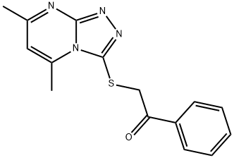 2-[(5,7-dimethyl[1,2,4]triazolo[4,3-a]pyrimidin-3-yl)sulfanyl]-1-phenylethanone Struktur