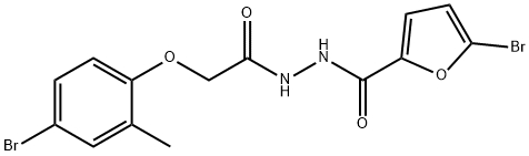 5-bromo-N'-[(4-bromo-2-methylphenoxy)acetyl]-2-furohydrazide Struktur