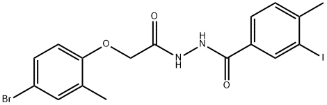 N'-[(4-bromo-2-methylphenoxy)acetyl]-3-iodo-4-methylbenzohydrazide Struktur