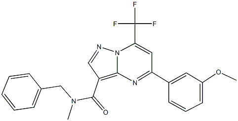 N-benzyl-5-(3-methoxyphenyl)-N-methyl-7-(trifluoromethyl)pyrazolo[1,5-a]pyrimidine-3-carboxamide Struktur