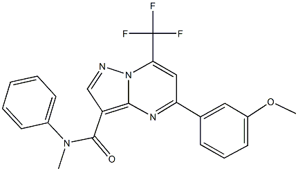 5-(3-methoxyphenyl)-N-methyl-N-phenyl-7-(trifluoromethyl)pyrazolo[1,5-a]pyrimidine-3-carboxamide Struktur