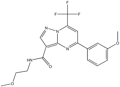 N-(2-methoxyethyl)-5-(3-methoxyphenyl)-7-(trifluoromethyl)pyrazolo[1,5-a]pyrimidine-3-carboxamide Struktur