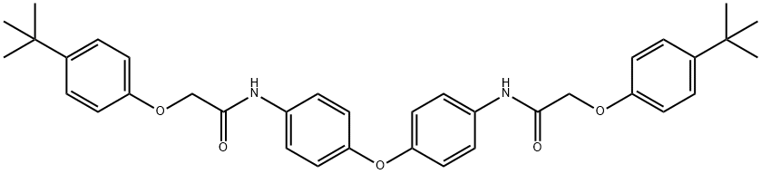 2-(4-tert-butylphenoxy)-N-[4-(4-{[(4-tert-butylphenoxy)acetyl]amino}phenoxy)phenyl]acetamide Struktur