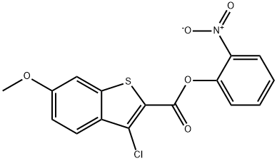 2-nitrophenyl 3-chloro-6-methoxy-1-benzothiophene-2-carboxylate Struktur