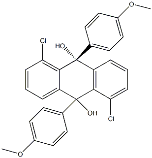 1,5-dichloro-9,10-bis(4-methoxyphenyl)-9,10-dihydro-9,10-anthracenediol Struktur