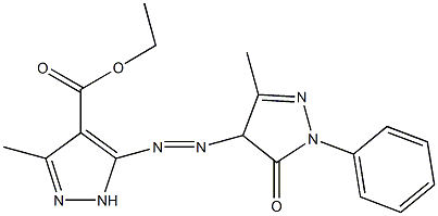 ethyl 3-methyl-5-[(3-methyl-5-oxo-1-phenyl-4,5-dihydro-1H-pyrazol-4-yl)diazenyl]-1H-pyrazole-4-carboxylate Struktur