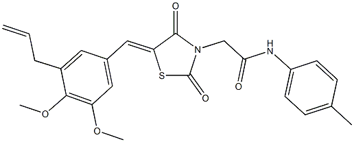 2-[5-(3-allyl-4,5-dimethoxybenzylidene)-2,4-dioxo-1,3-thiazolidin-3-yl]-N-(4-methylphenyl)acetamide Struktur