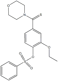 2-ethoxy-4-(4-morpholinylcarbothioyl)phenyl benzenesulfonate Struktur