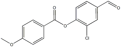 2-chloro-4-formylphenyl 4-methoxybenzoate Struktur