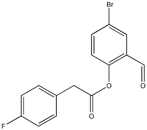 4-bromo-2-formylphenyl (4-fluorophenyl)acetate Struktur