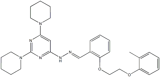 2-[2-(2-methylphenoxy)ethoxy]benzaldehyde (2,6-dipiperidin-1-ylpyrimidin-4-yl)hydrazone Struktur