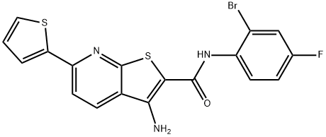 3-amino-N-(2-bromo-4-fluorophenyl)-6-thien-2-ylthieno[2,3-b]pyridine-2-carboxamide Struktur