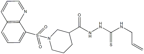 N-allyl-2-{[1-(8-quinolinylsulfonyl)-3-piperidinyl]carbonyl}hydrazinecarbothioamide Struktur