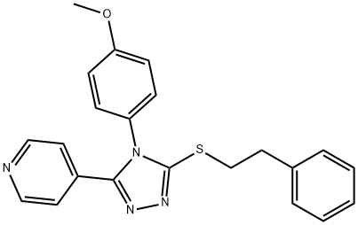 4-{4-(4-methoxyphenyl)-5-[(2-phenylethyl)sulfanyl]-4H-1,2,4-triazol-3-yl}pyridine Struktur