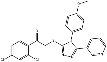 1-(2,4-dichlorophenyl)-2-{[4-(4-methoxyphenyl)-5-(3-pyridinyl)-4H-1,2,4-triazol-3-yl]sulfanyl}ethanone Struktur