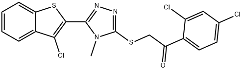 2-{[5-(3-chloro-1-benzothien-2-yl)-4-methyl-4H-1,2,4-triazol-3-yl]sulfanyl}-1-(2,4-dichlorophenyl)ethanone Struktur