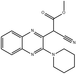 methyl cyano[3-(1-piperidinyl)-2-quinoxalinyl]acetate Struktur