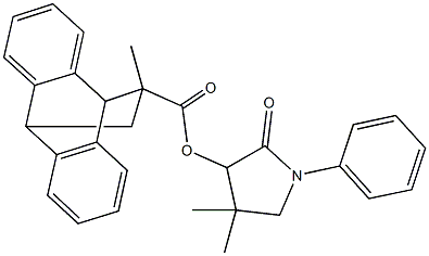 4,4-dimethyl-2-oxo-1-phenyl-3-pyrrolidinyl 15-methyltetracyclo[6.6.2.0~2,7~.0~9,14~]hexadeca-2,4,6,9,11,13-hexaene-15-carboxylate Struktur