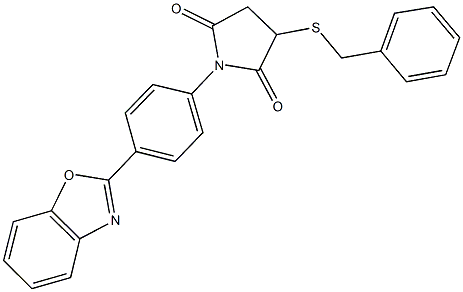 1-[4-(1,3-benzoxazol-2-yl)phenyl]-3-(benzylsulfanyl)-2,5-pyrrolidinedione Struktur