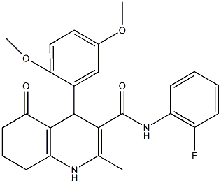 4-(2,5-dimethoxyphenyl)-N-(2-fluorophenyl)-2-methyl-5-oxo-1,4,5,6,7,8-hexahydro-3-quinolinecarboxamide Struktur