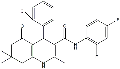 4-(2-chlorophenyl)-N-(2,4-difluorophenyl)-2,7,7-trimethyl-5-oxo-1,4,5,6,7,8-hexahydro-3-quinolinecarboxamide Struktur