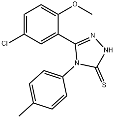 5-(5-chloro-2-methoxyphenyl)-4-(4-methylphenyl)-4H-1,2,4-triazole-3-thiol Struktur