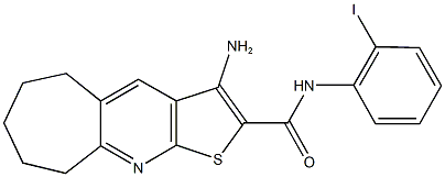 3-amino-N-(2-iodophenyl)-6,7,8,9-tetrahydro-5H-cyclohepta[b]thieno[3,2-e]pyridine-2-carboxamide Struktur