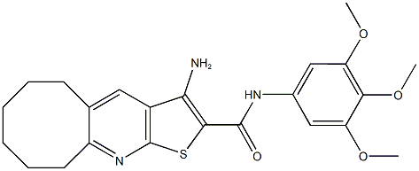 3-amino-N-(3,4,5-trimethoxyphenyl)-5,6,7,8,9,10-hexahydrocycloocta[b]thieno[3,2-e]pyridine-2-carboxamide Struktur